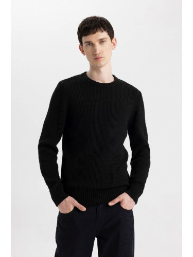 DEFACTO Standard Fit Regular Cut Crew Neck Basic Knitwear Sweater