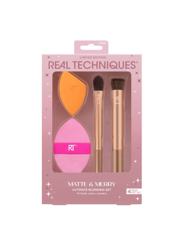 REAL TECHNIQUES Matte&Merry Set Brush+ Sponges Set Четки за грим дамски  