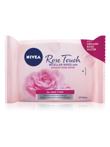 Nivea MicellAir  Rose Touch почистващи мицеларни кърпички за лице 25 бр.