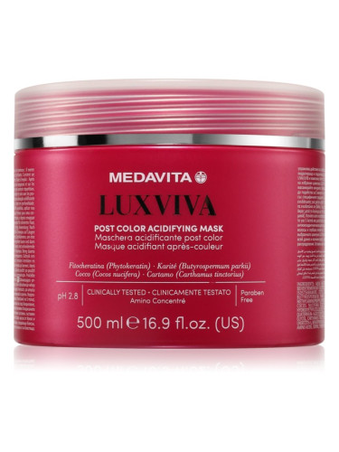 Medavita LUXVIVA Post Color Acidifying Mask маска-грижа за боядисана коса 500 мл.