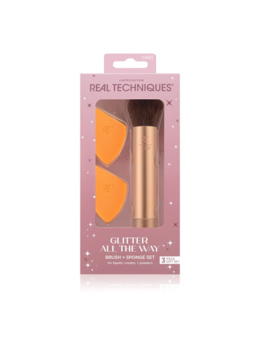 Real Techniques Glitter All The Way Sponge Set + Brush Set комплект четки