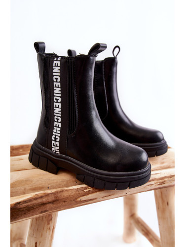 Boto Детски високи топли ботуши черни Kimmy