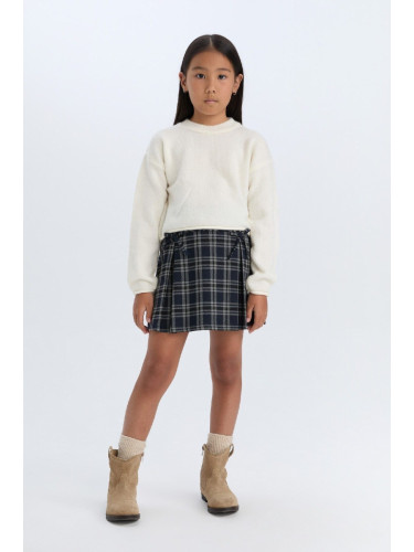 DEFACTO Girl's Checkered Pleated Skirt