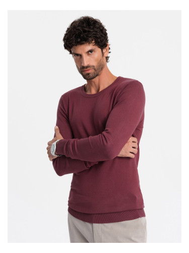 Ombre Classic men's sweater with round neckline - green