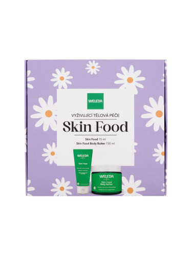 Weleda Skin Food Nourishing Body Care Подаръчен комплект масло за тяло Skin Food Body Butter 150 ml + крем за лице и тяло Skin Food Face and Body Cream 75 ml увредена кутия