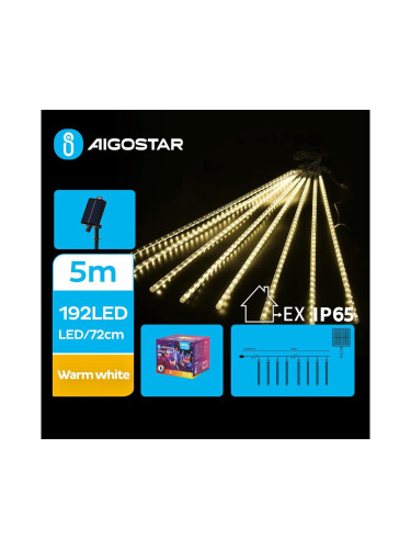 Aigostar - LED Соларни коледни лампички 192xLED/8 м IP65 топло бял