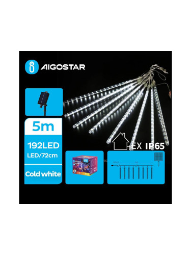 Aigostar - LED Соларни коледни лампички 192xLED/8 м IP65 студено бял