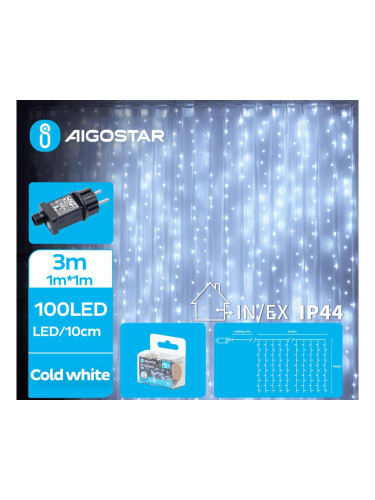 Aigostar - LED Екстериорни Коледни лампички 100xLED/8 функции 4x1m IP44 студено бял