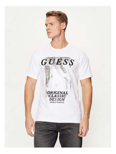 Guess Тишърт M4BI47 J1314 Бял Slim Fit