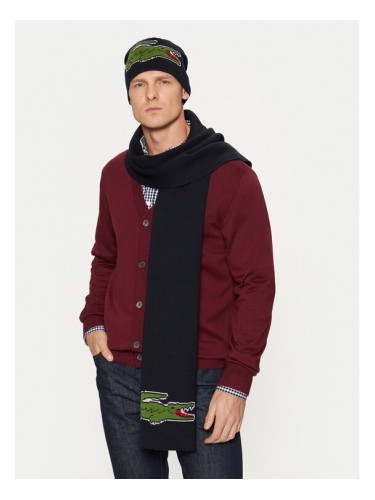 Lacoste Комплект шал и шапка RB1515-00 Тъмносин