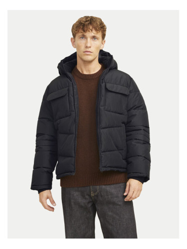 Jack&Jones Пухено яке Build 12256858 Черен Regular Fit