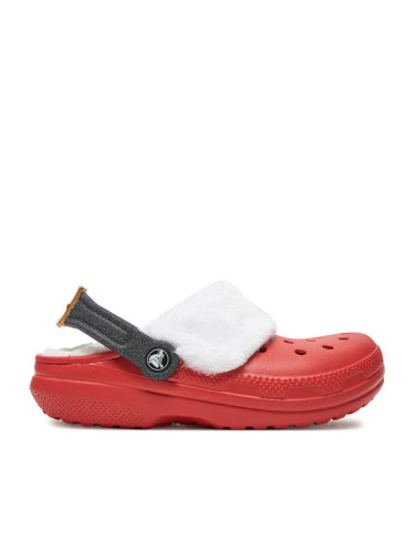 Crocs Чехли Classic Lined Santa Clog 210933 Червен