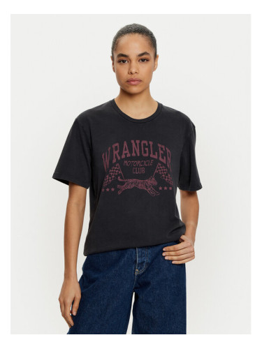 Wrangler Тишърт Ringer 112356449 Черен Slim Fit