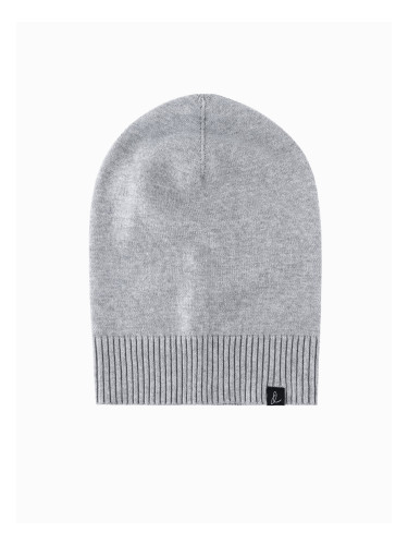 Ombre Men's winter cotton knit beanie hat - grey melange