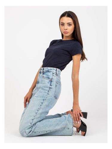 Navy blue cotton women's t-shirt BASIC