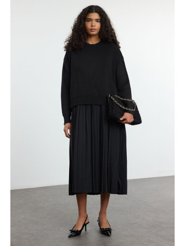 Trendyol Black Plain Midi Woven Dress