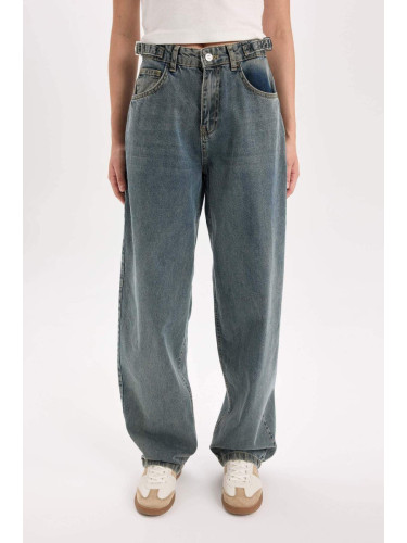 DEFACTO Baggy Fit High Waist Long Jeans Washed Pants