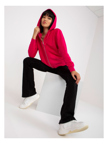 Fuchsia zip-up hoodie with pockets
