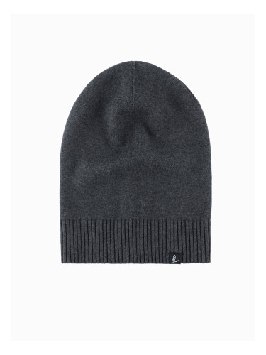 Ombre Men's winter cotton knit beanie hat - graphite melange