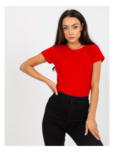Red cotton women's t-shirt BASIC