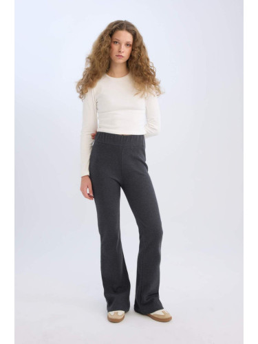 DEFACTO Dfc - Wide Leg Wide Leg Stretchy Waisted Long Length Pants