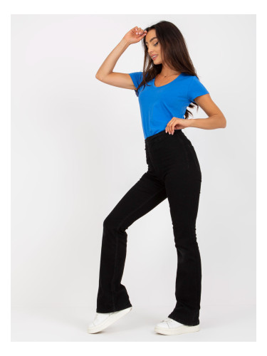 Blue cotton v-neck t-shirt