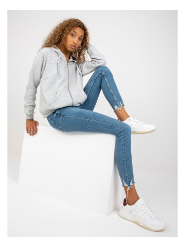 Grey zip-up hoodie with pockets