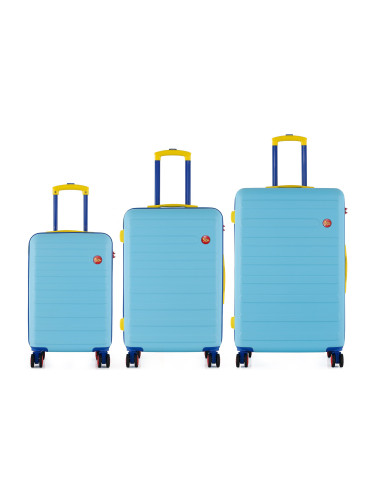 Semiline Unisex's 3-in-1 ABS Suitcases Set T5844-0