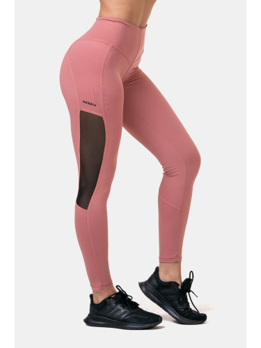 Women's Leggings Nebbia Mesh leggings high waist old rose XS