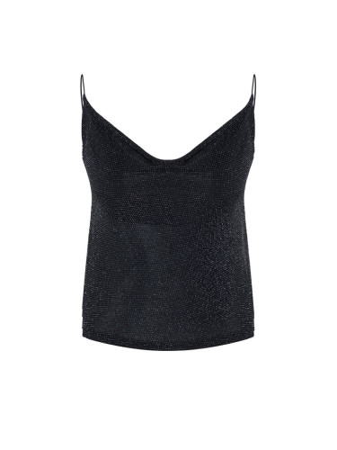 Trendyol Anthracite Degaje Collar Silvery Knitted Blouse