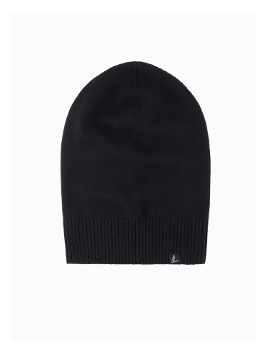 Ombre Men's winter cotton knit beanie hat - black