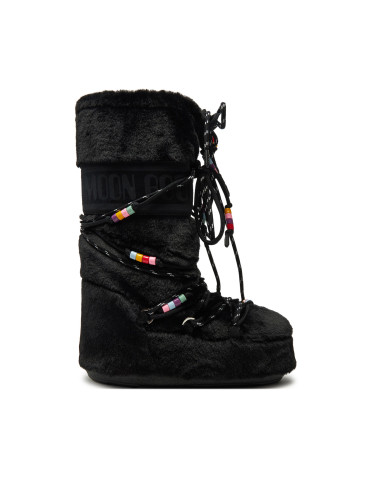 Апрески Moon Boot Icon Faux Fur BEADS80D1408990 Черен