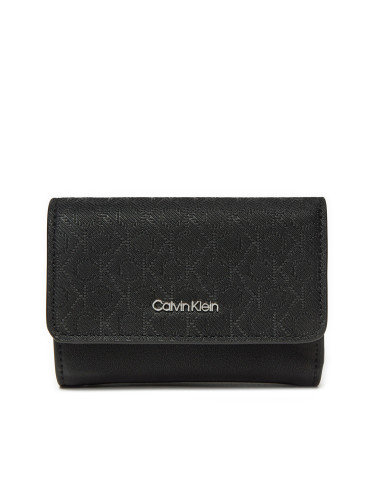 Малък дамски портфейл Calvin Klein Ck Must Small Trifold_Mono K60K612829 Черен