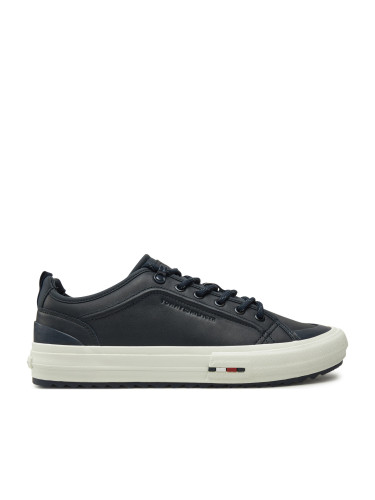 Сникърси Tommy Hilfiger Th Hi Vulc Cleat Low Lth FM0FM05452 Тъмносин