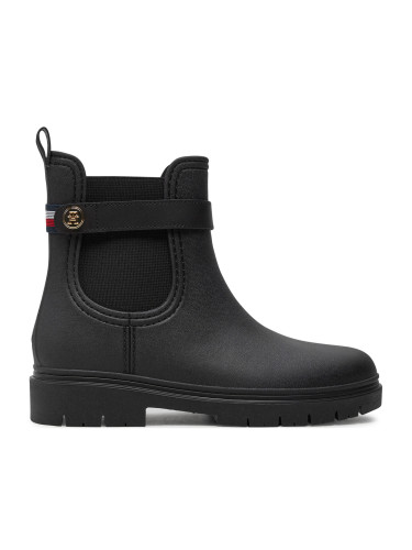 Гумени ботуши Tommy Hilfiger Th Stud Rubberised Rainboot FW0FW08168 Черен