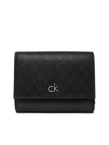 Малък дамски портфейл Calvin Klein Ck Daily Medium Trifold_Mono K60K612841 Черен