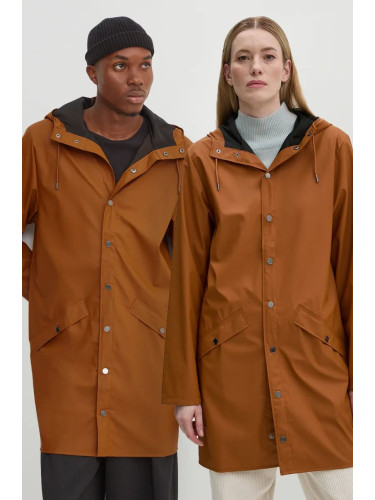 Непромокаемо яке Rains Long Jacket W3 в оранжево преходен модел 12020-63