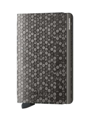 Кожен портфейл Secrid Slimwallet Hexagon Grey в сиво