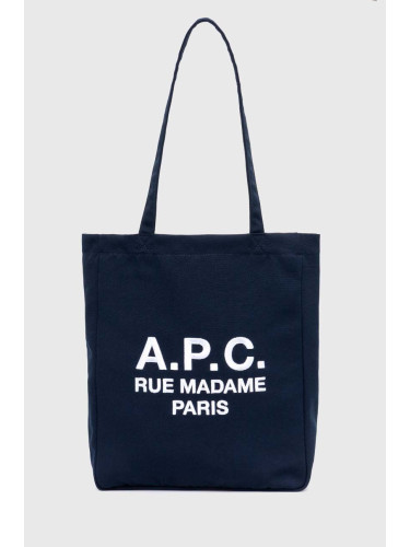 Чанта A.P.C. tote lou rue madame в тъмносиньо PSAJS.M61937