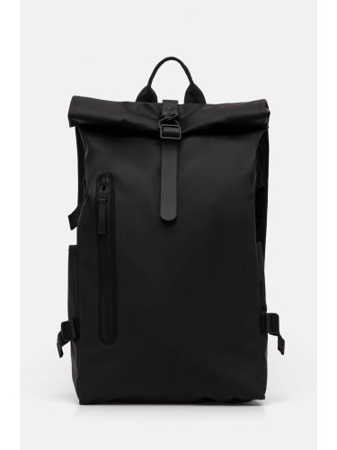 Раница Rains Rolltop Rucksack Large W3 в черно голям размер с изчистен дизайн 14590-01