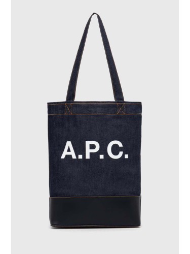 Чанта A.P.C. tote axel в тъмносиньо CODDP-M61444