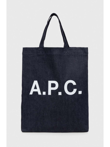 Чанта A.P.C. tote lou mini anses в тъмносиньо COCSX.M61569