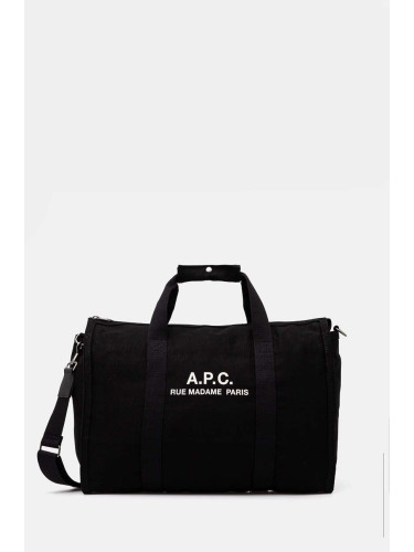 Памучна чанта A.P.C. gym bag recuperation в черно CODBM.H62230