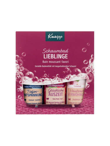 Kneipp Schaumbad Lieblinge Подаръчен комплект пяна за вана Tiefen Entspannung 100 ml + пяна за вана Glückliche Auszeit 100 ml + пяна за вана Hautzarte Verwöhnung 100 ml