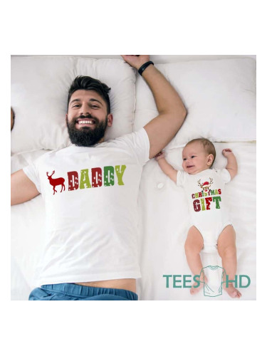 Комплект Тениска + Боди - Daddy and chrismas gift