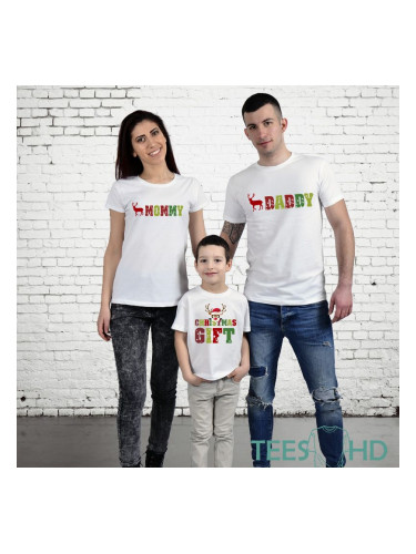 Комплект тениски - Mommy, Daddy and Christmas Gift