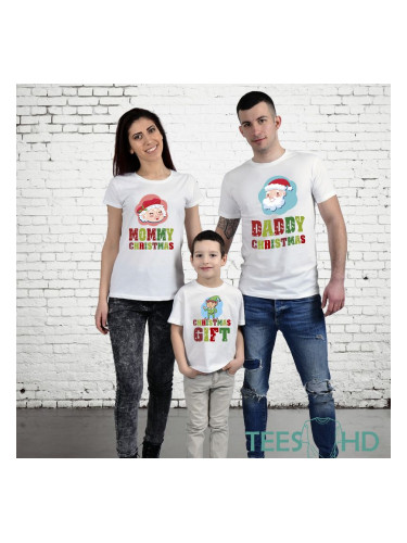 Комплект тениски - Mommy, Daddy and Christmas Gift 2