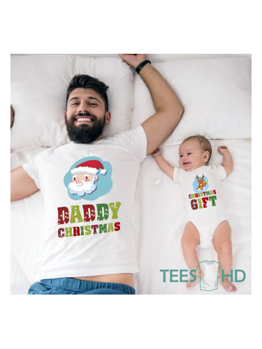Комплект Тениска + Боди - Daddy and chrismas gift 3