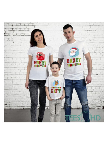 Комплект тениски - Mommy, Daddy and Christmas Gift 3