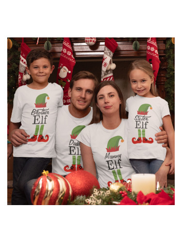 Комплект тениски - Mommy, Daddy, Sister and Baby Elf